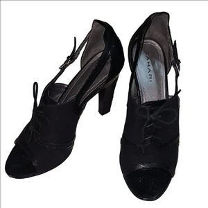 Tahari "Ani" Open Toed Heels Lace Up Heels Size 7
